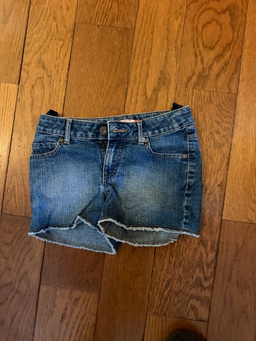 SO Distressed Denim Mini Skort in Classic Blue
